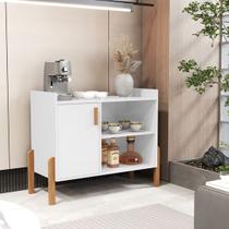 Aparador Buffet Cantinho do Café com Pés Madeira 1 Porta Miguel - Branco - MJM Casa dos Móveis Aparador Buffet Cantinho do Café com Pés Madeira 1 Porta Miguel - Branco - MJM Casa dos Móveis