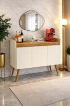 Aparador Buffet Cantinho do café Junior Prime 3 Portas Pés Palito em Madeira Cores - MJM Casa dos Móveis