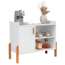 Aparador Buffet Cantinho do Café Luxor com Porta Barzinho Pés em Madeira 2 Prateleiras.