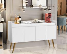 Aparador Buffet Coffe Break 4 Portas Pés Palito Luxo Prime - Cores - Comprar Moveis em Casa