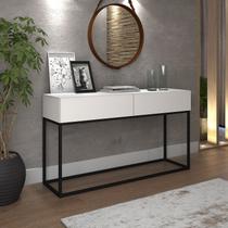 Aparador Buffet Com 2 Gavetas Eros 110cm Sala Estilo Industrial Retro Moderno Preto