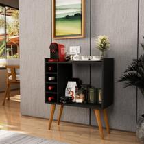 Aparador Buffet com Adega Bar Cantinho do Café Pés Palito Retrô Berlim - Preto