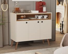 Aparador Buffet com nicho 3 Portas Pé Palito de Madeira Pandora Plus Cores - Comprar Moveis para sua Casa Aparador Buffet com nicho 3 Portas Pé Palito de Madeira Pandora Plus Cores - Comprar Moveis para sua Casa