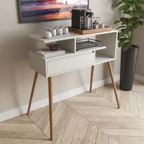 Aparador Buffet com Porta e Nichos para Sala Pés Palito Retro Branco Aparador Buffet com Porta e Nichos para Sala Pés Palito Retro Branco