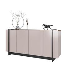Aparador Buffet Copacabana 4 Portas 160cm Off White/Nogueira Real/Preto Fosco - Colibri