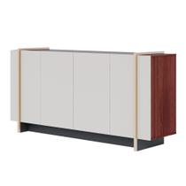 Aparador Buffet Copacabana 4 Portas e Detalhe Tubo Metálico