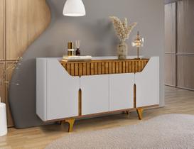 Aparador Buffet Danubio Ripado Pés em Madeira