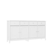 Aparador Buffet Ditália 4 Portas 4 gavetas R-626 Branco Cozy