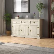 Aparador Buffet Em Madeira 3 Portas 3 Gavetas 150 Cm Patina Branca Elliottiis Aparador Buffet Em Madeira 3 Portas 3 Gavetas 150 Cm Patina Branca Elliottiis