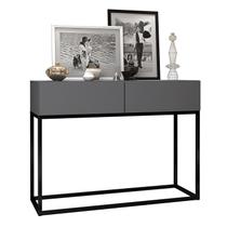 Aparador Buffet Estilo industrial 2 Gavetas Cinza com Preto