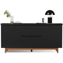 Aparador Buffet Flow 2 Portas 2 Gavetas Pés Madeira Maciça 163cm Ej Móveis