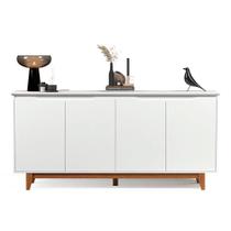 Aparador Buffet Flow 4 Portas Pés Madeira Maciça 163cm Ej Móveis