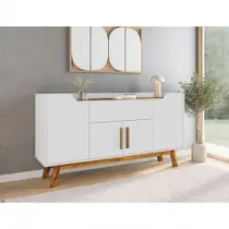 Aparador Buffet Future Retro Pés Em Madeirabranco Cinamomo