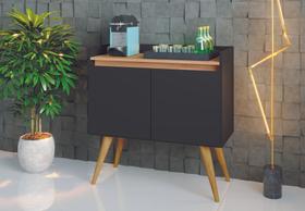 Aparador Buffet Gold Cantinho do Café com 2 portas - Preto com Mel