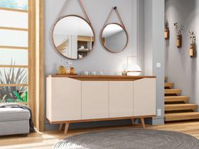 Aparador Buffet Grace 160cm 4 Portas Cedro com OffWhite - Rede Móveis