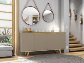 Aparador Buffet Grace com 4 Portas e Pés de Madeira Maciça - 5 Cores