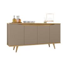 Aparador Buffet Grace com 4 Portas e Pés de Madeira Maciça
