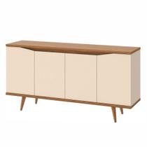 Aparador Buffet Grace com 4 Portas e Pés de Madeira Maciça