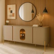 Aparador Buffet Hall De Entrada Prime 4 Portas Pés De Metal Dourado Cantinho Do Café MDF Aparador Buffet Hall De Entrada Prime 4 Portas Pés De Metal Dourado Cantinho Do Café MDF