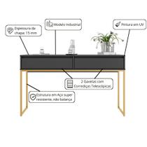Aparador Buffet Iron Industrial Corredor Preto Dourado Aparador Buffet Iron Industrial Corredor Preto Dourado