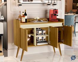 Aparador Buffet Luanda 3 Portas Pés Palito Madeirado / Off white - Comprar Moveis em Casa
