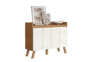 Aparador Buffet - Moderno para Sala e Recepção Sofisticado Cor:Cinamomo/Branco Aparador Buffet - Moderno para Sala e Recepção Sofisticado Cor:Cinamomo/Branco