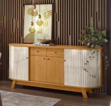Aparador Buffet Mônaco 1,83m Cinamomo Off White Madetec Aparador Buffet Mônaco 1,83m Cinamomo Off White Madetec
