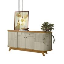 Aparador Buffet Monaco 4 Portas 2 Gavetas Cor Cumaru e Opala - Madetec Aparador Buffet Monaco 4 Portas 2 Gavetas Cor Cumaru e Opala - Madetec