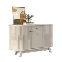 Aparador Buffet Monza 3 Portas 1 Gavetas Cor Calacata Off White - Madetec Aparador Buffet Monza 3 Portas 1 Gavetas Cor Calacata Off White - Madetec