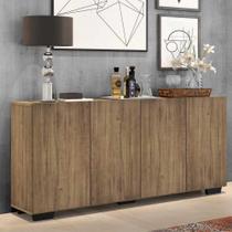 Aparador Buffet Multimóveis Veneza 4 Portas FG3557 Rustic/Preto