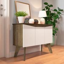 Aparador Buffet Oásis 3 Portas MDF 110cm Pinho e Off White Artely Aparador Buffet Oásis 3 Portas MDF 110cm Pinho e Off White Artely