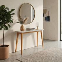 Aparador Buffet Onix Vidro Off-white para Sala e Hall Sofisticado Pes Mel Luxuoso Decoracao - Mel