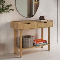 Aparador Buffet Orgânico Curvo 2 Gavetas 100cm 100% BP com Pés Cilíndricos em Madeira Maciça Aura Aparador Buffet Orgânico Curvo 2 Gavetas 100cm 100% BP com Pés Cilíndricos em Madeira Maciça Aura