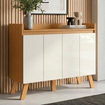 Aparador Buffet Organizador Cantinho do Café Cannes 108cm 04 Portas Cinamomo Branco - Desk Design Aparador Buffet Organizador Cantinho do Café Cannes 108cm 04 Portas Cinamomo Branco - Desk Design