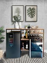 Aparador Buffet para Adega, Cervejeira ou Frigobar em Estilo Industrial Orgânico Metal Preto Bere Aparador Buffet para Adega, Cervejeira ou Frigobar em Estilo Industrial Orgânico Metal Preto Bere