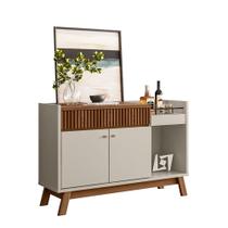 Aparador Buffet para Sala de Estar Lorenzzo L01 Amendoa Off White Clique Chique