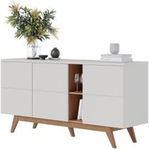 Aparador Buffet Para Sala De Jantar 03 Portas íris C04 Off Matte Freijó - Lyam Aparador Buffet Para Sala De Jantar 03 Portas íris C04 Off Matte Freijó - Lyam