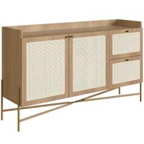 Aparador Buffet Para Sala De Jantar 139cm Industrial Indy A03 Hanover Dourado