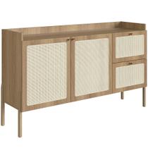 Aparador Buffet Para Sala de Jantar 139cm Pés Madeira Moss A03 Hanover Roble - Lyam Decor Aparador Buffet Para Sala de Jantar 139cm Pés Madeira Moss A03 Hanover Roble - Lyam Decor