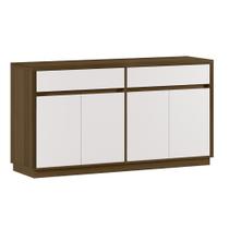 Aparador Buffet Para Sala De Jantar 1,50m Com 4 Portas e 2 Gavetas Ana Imbuia Off White New Ceval