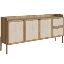 Aparador Buffet Para Sala de Jantar 183cm Pés Madeira Moss A03 Hanover Roble - Lyam Decor Aparador Buffet Para Sala de Jantar 183cm Pés Madeira Moss A03 Hanover Roble - Lyam Decor