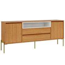Aparador Buffet Para Sala de Jantar 2 Portas 184cm Industrial Avis D03 Freijó Off White - Lyam Decor