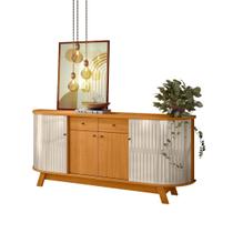 Aparador Buffet para Sala de Jantar 2 Portas Flexíveis Curvo 2 Gavetas Monaco