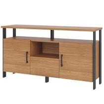Aparador Buffet Para Sala De Jantar 2 Portas Industrial Marion D03 Freijó Preto Fosco - Lyam Decor Aparador Buffet Para Sala De Jantar 2 Portas Industrial Marion D03 Freijó Preto Fosco - Lyam Decor