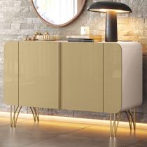 Aparador Buffet Para Sala de Jantar 2 Portas Orgânico Pozzi B01 Off White Champgne