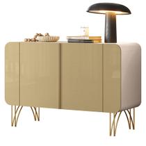 Aparador Buffet Para Sala de Jantar 2 Portas Orgânico Pozzi B01 Off White Champgne