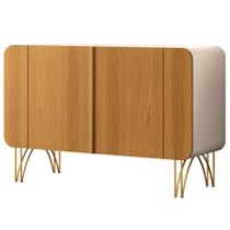 Aparador Buffet Para Sala de Jantar 2 Portas Orgânico Pozzi B01 Off White Cinamomo - Lyam Decor