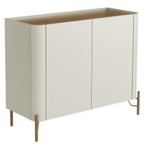 Aparador Buffet Para Sala de Jantar 2 Portas Pés Industrial Dourado Naim I03 Luna Louro - Lyam Decor