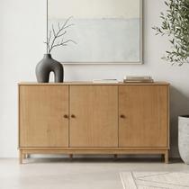 Aparador Buffet Para Sala de Jantar 3 Portas 160cm Madeira Maciça Ethos F06 Freijó - Lyam Decor