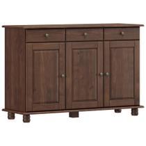 Aparador Buffet Para Sala de Jantar 3 Portas 3 Gavetas Rústico Lazuli F06 Café - Lyam Decor Aparador Buffet Para Sala de Jantar 3 Portas 3 Gavetas Rústico Lazuli F06 Café - Lyam Decor